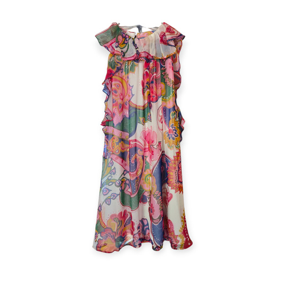Zimmermann The Lovestruck Natural Paisley Floral Silk Chiffon Tank Top - Picture 4 of 10